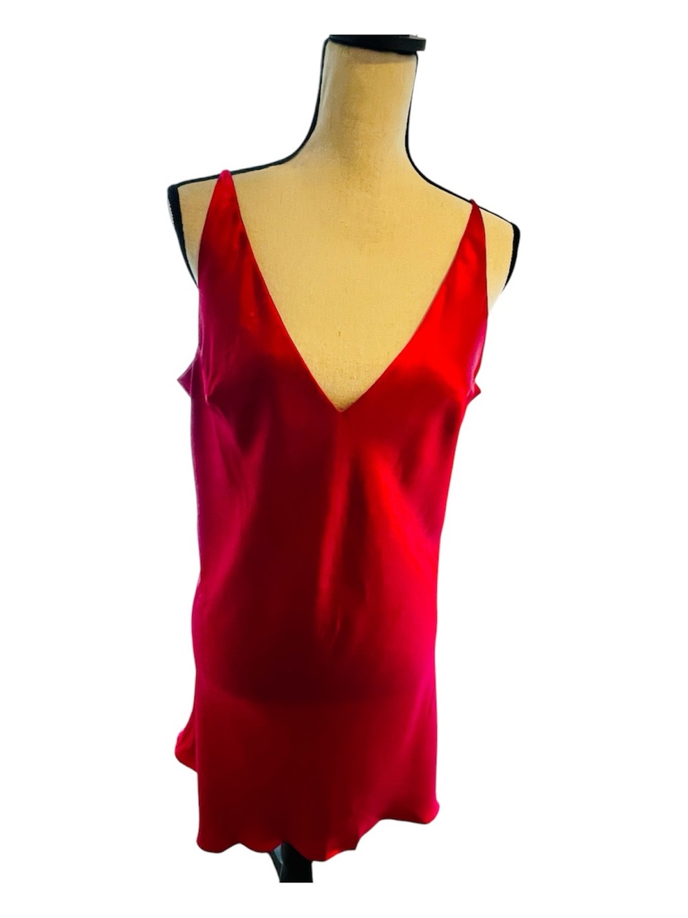 VTG Victoria’s Secret Pink Silk Satin Mini Slip/Chemise L